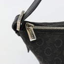 CELINE C Macadam Canvas Shoulder Bag Black Silver Auth 183678A-15