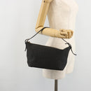CELINE C Macadam Canvas Shoulder Bag Black Silver Auth 183678A-23