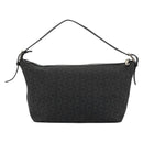 CELINE C Macadam Canvas Shoulder Bag Black Silver Auth 183678A-3