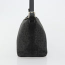 CELINE C Macadam Canvas Shoulder Bag Black Silver Auth 183678A-5