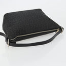 CELINE C Macadam Canvas Shoulder Bag Black Silver Auth 183678A-7