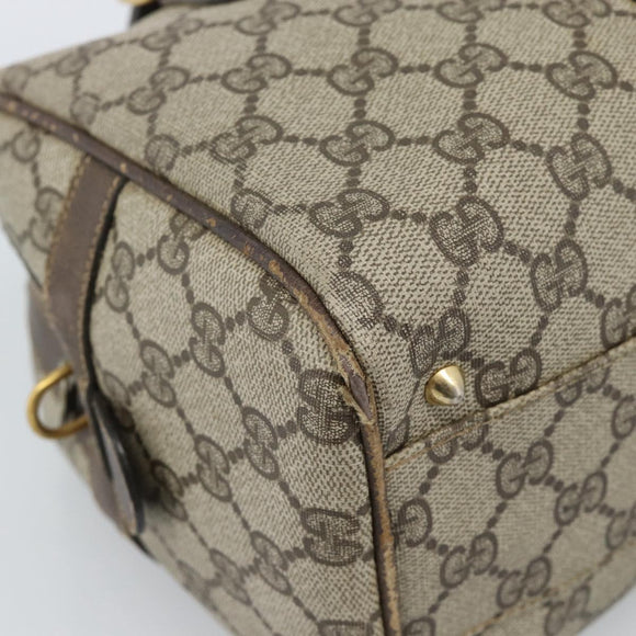 GUCCI GG Supreme Web Sherry Line Bag PVC Beige Gold 67 01 4422 Auth 183682