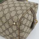 GUCCI GG Supreme Web Sherry Line Bag PVC Beige Gold 67 01 4422 Auth 183682-12
