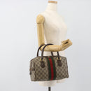 GUCCI GG Supreme Web Sherry Line Bag PVC Beige Gold 67 01 4422 Auth 183682-22