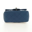 CHANEL Chain Mini Matelasse 16 Shoulder Bag Lamb Skin Blue Gold CC Auth 183683M-5