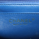 CHANEL Chain Mini Matelasse 16 Shoulder Bag Lamb Skin Blue Gold CC Auth 183683M-21