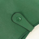 HERMES Evelyn 1GM Shoulder Bag Leather Green Gold Auth 183685V-21