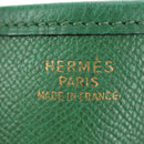 HERMES Evelyn 1GM Shoulder Bag Leather Green Gold Auth 183685V-23