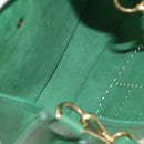 HERMES Evelyn 1GM Shoulder Bag Leather Green Gold Auth 183685V-9