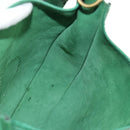 HERMES Evelyn 1GM Shoulder Bag Leather Green Gold Auth 183685V-25