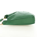 HERMES Evelyn 1GM Shoulder Bag Leather Green Gold Auth 183685V-3