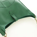 HERMES Evelyn 1GM Shoulder Bag Leather Green Gold Auth 183685V-14