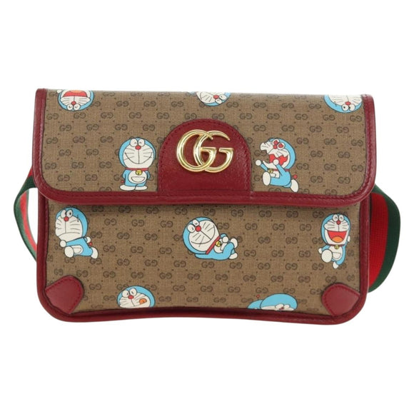 GUCCI Micro GG Supreme Doraemon x Fujiko-Pro Waist PVC Beige 647817 Auth 183687M