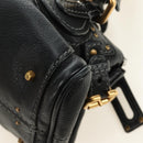 Chloe Mini Paddington Hand Bag Leather Black Silver gold Auth 183688M-13