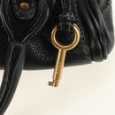 Chloe Mini Paddington Hand Bag Leather Black Silver gold Auth 183688M-14