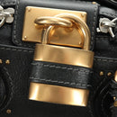 Chloe Mini Paddington Hand Bag Leather Black Silver gold Auth 183688M-15