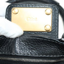 Chloe Mini Paddington Hand Bag Leather Black Silver gold Auth 183688M-17