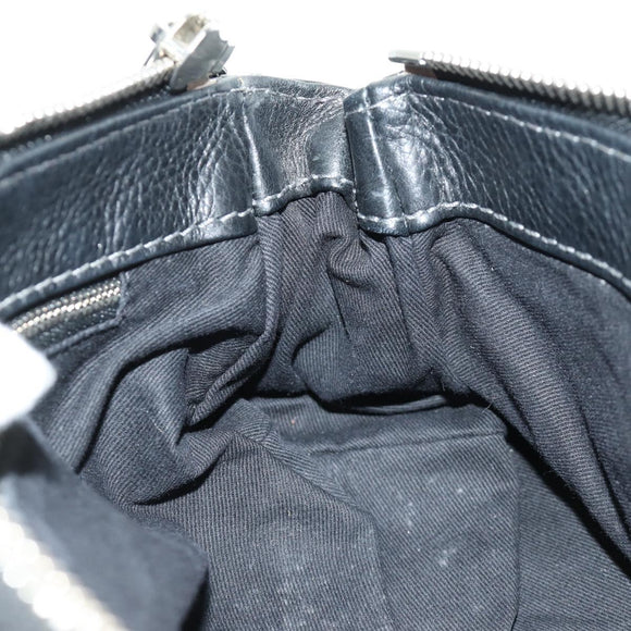 Chloe Mini Paddington Hand Bag Leather Black Silver gold Auth 183688M