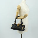 Chloe Mini Paddington Hand Bag Leather Black Silver gold Auth 183688M-25