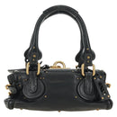 Chloe Mini Paddington Hand Bag Leather Black Silver gold Auth 183688M-3