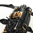 Chloe Mini Paddington Hand Bag Leather Black Silver gold Auth 183688M-6