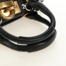Chloe Mini Paddington Hand Bag Leather Black Silver gold Auth 183688M-7