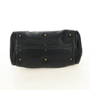 Chloe Mini Paddington Hand Bag Leather Black Silver gold Auth 183688M-9