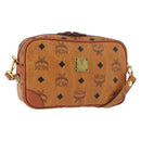 MCM Vicetos Logogram Shoulder Bag PVC Leather Brown Gold Auth 183689-1