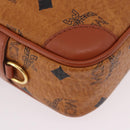 MCM Vicetos Logogram Shoulder Bag PVC Leather Brown Gold Auth 183689-9