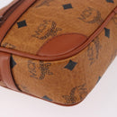 MCM Vicetos Logogram Shoulder Bag PVC Leather Brown Gold Auth 183689-15