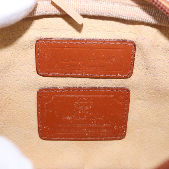 MCM Vicetos Logogram Shoulder Bag PVC Leather Brown Gold Auth 183689