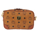 MCM Vicetos Logogram Shoulder Bag PVC Leather Brown Gold Auth 183689-13