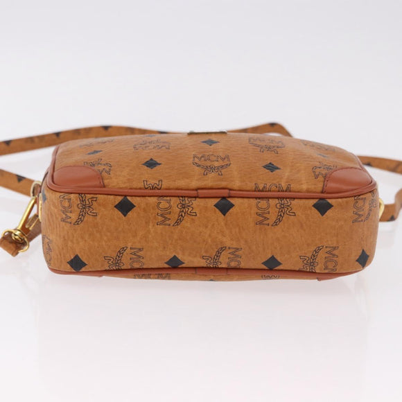 MCM Vicetos Logogram Shoulder Bag PVC Leather Brown Gold Auth 183689
