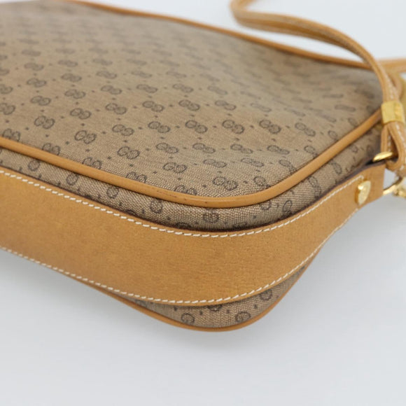 GUCCI Micro GG Supreme Shoulder Bag PVC Beige Gold 007 123 0428 Auth 183690