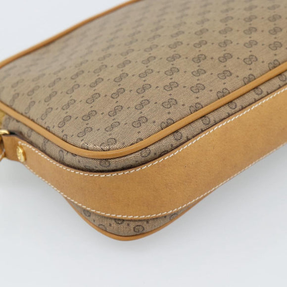 GUCCI Micro GG Supreme Shoulder Bag PVC Beige Gold 007 123 0428 Auth 183690