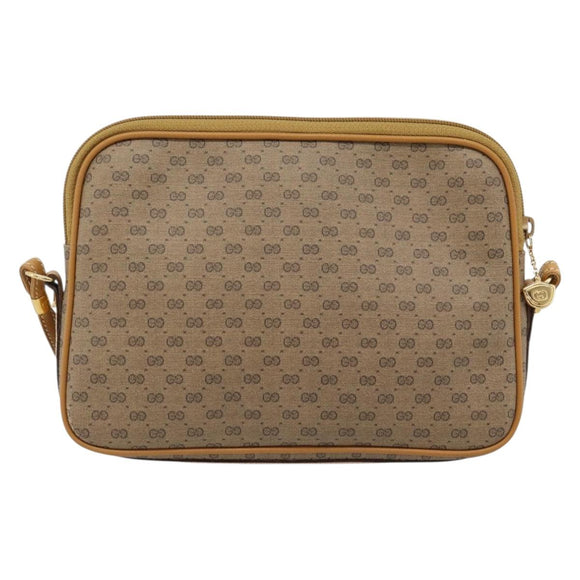 GUCCI Micro GG Supreme Shoulder Bag PVC Beige Gold 007 123 0428 Auth 183690