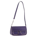 PRADA Shoulder Bag Leather Purple Silver Auth 183691A-1