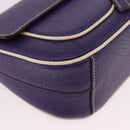 PRADA Shoulder Bag Leather Purple Silver Auth 183691A-9
