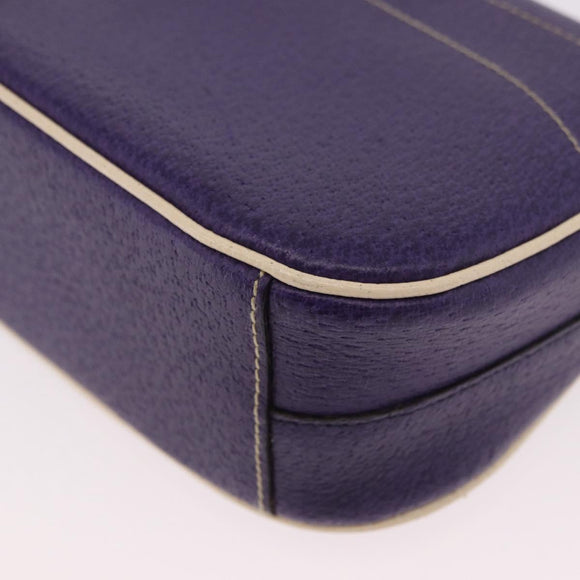 PRADA Shoulder Bag Leather Purple Silver Auth 183691A
