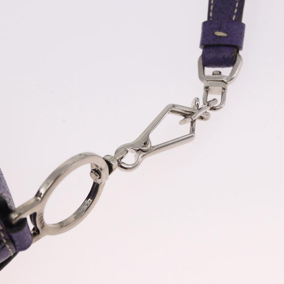 PRADA Shoulder Bag Leather Purple Silver Auth 183691A