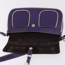 PRADA Shoulder Bag Leather Purple Silver Auth 183691A-20