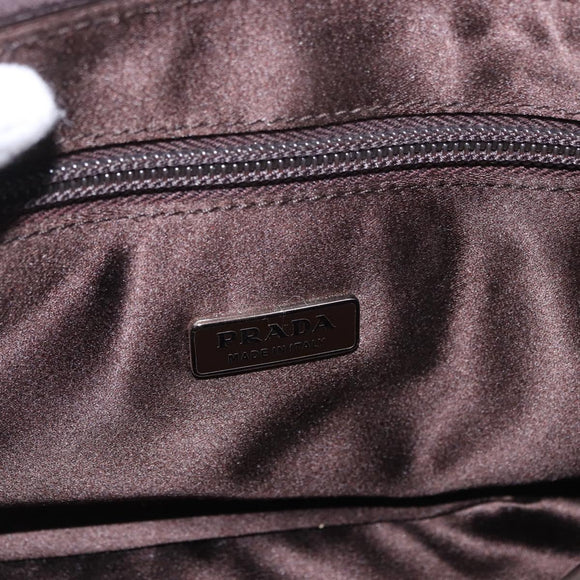 PRADA Shoulder Bag Leather Purple Silver Auth 183691A