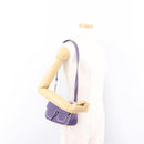 PRADA Shoulder Bag Leather Purple Silver Auth 183691A-26