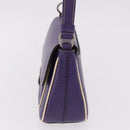 PRADA Shoulder Bag Leather Purple Silver Auth 183691A-3