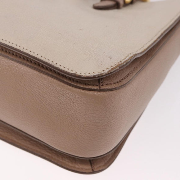 Miu Miu Hand Bag Leather 2way Ivory Gold Auth 183692A