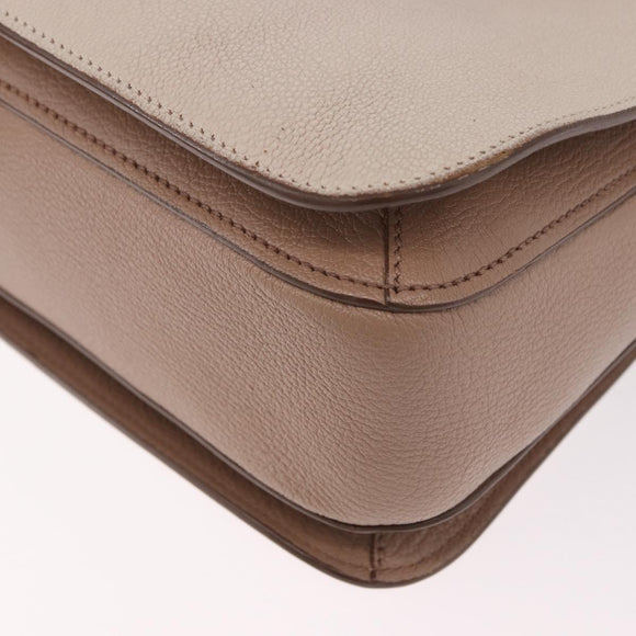 Miu Miu Hand Bag Leather 2way Ivory Gold Auth 183692A