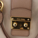 Miu Miu Hand Bag Leather 2way Ivory Gold Auth 183692A-19