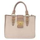 Miu Miu Hand Bag Leather 2way Ivory Gold Auth 183692A-13