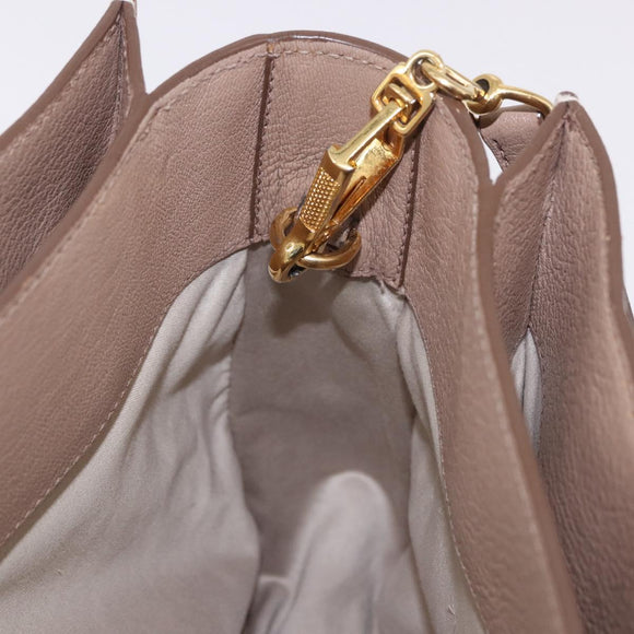 Miu Miu Hand Bag Leather 2way Ivory Gold Auth 183692A