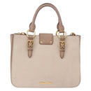 Miu Miu Hand Bag Leather 2way Ivory Gold Auth 183692A-2